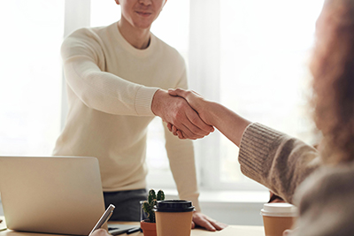 two people at job interview