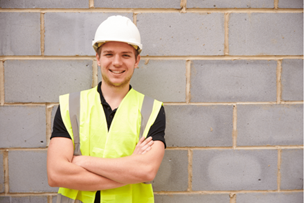 Image of young man in hardhat