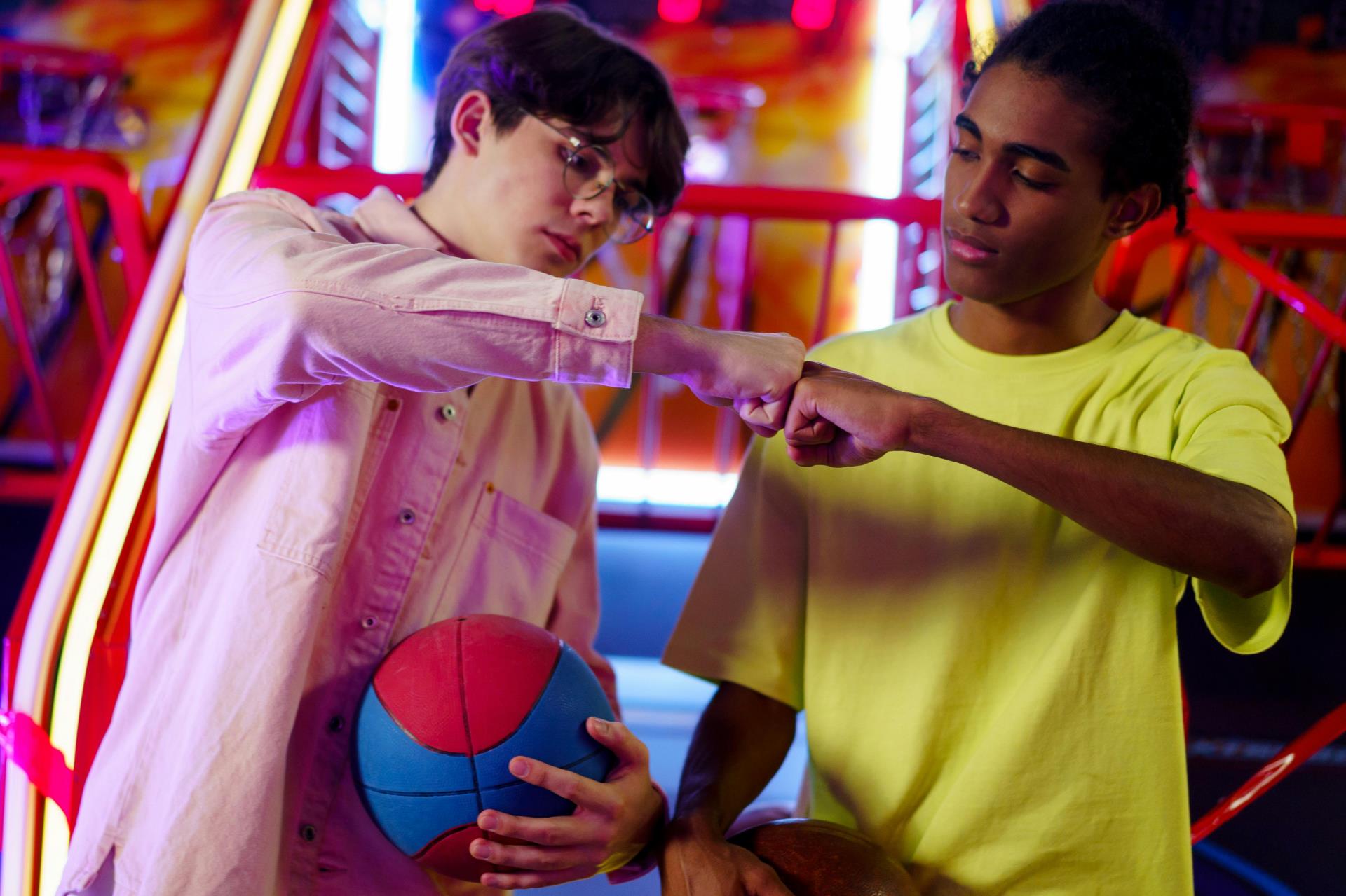 Kids playing indoor sports